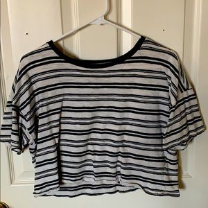 ae striped crop tee